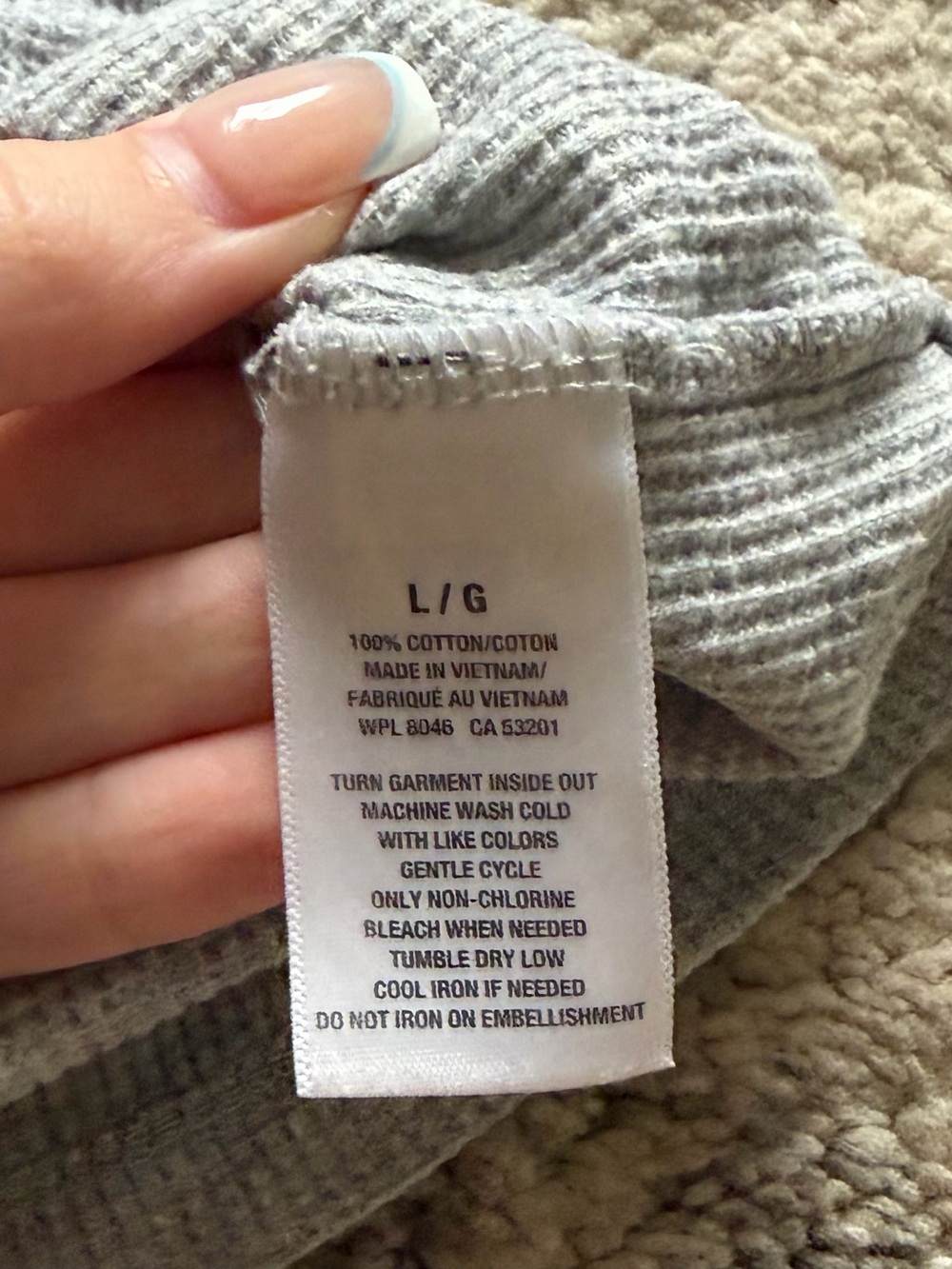 Vintage Aeropostale Waffleknit Grey Long Sleeve - Picture 5 of 6